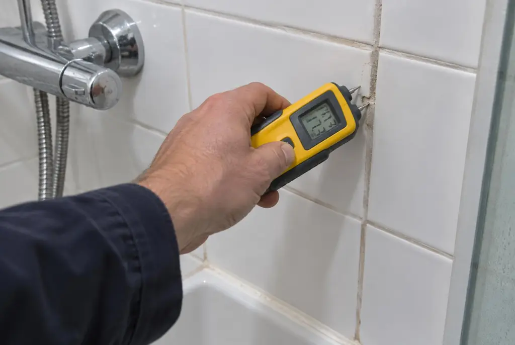 Lekdetectie Kampen – vochtmeter op badkamertegels bij de douche
